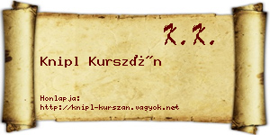Knipl Kurszán névjegykártya